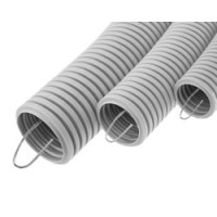 Ecoplast 20120HFR Труба HFFR гофрированная легкая, с зондом, без галогена, трудногорючая, цвет серый, диам. 20 мм (бухта 100м)