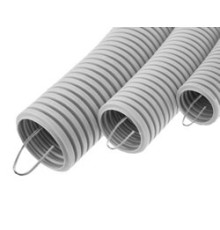 Ecoplast 20120HFR Труба HFFR гофрированная легкая, с зондом, без галогена, трудногорючая, цвет серый, диам. 20 мм (бухта 100м)