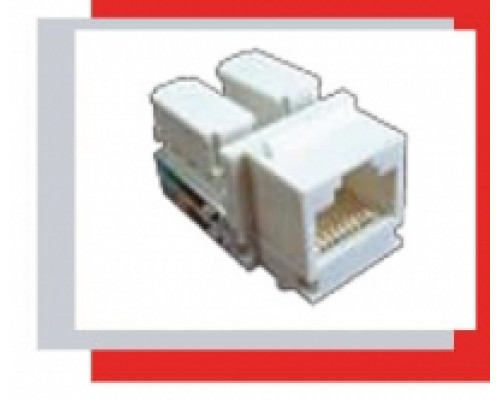 Фотография Ecoplast Механизм розетки компьютерной RJ-45, кат.5е, UTP модуль (8 контакта) LK45 856100, артикул 856100